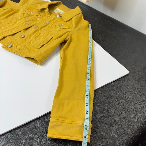 P.O.L Mustard Yellow Cropped Denim Jacket - Women’s Small - Excellent Condition - Picture 16 of 16